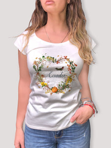 Camiseta 100% algodón "Amo Ecuador y Colibrí"