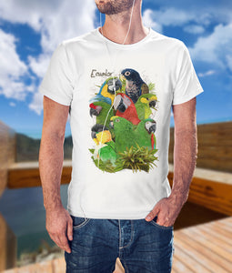 Camiseta 100% algodón "Bodegón Loras y Guacamayos"
