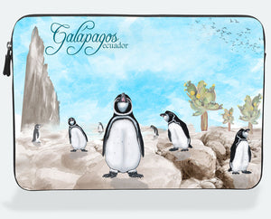 Porta Laptop "Pingüinos de Galápagos Roca"